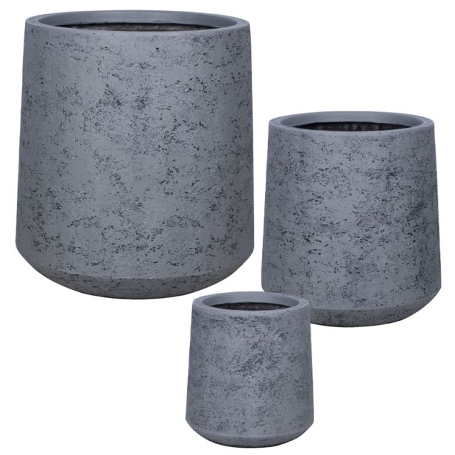 ΚΑΣΠΩ FIBERCLAY ΣΕΤ/3 ΓΚΡΙ ΤΣΙΜΕΝΤΟΥ ΚΩΝΙΚΟ ΨΗΛΟ - S:Φ28x30, M:Φ38.5x41, L:Φ52x56cm 16/ΠΑΛ