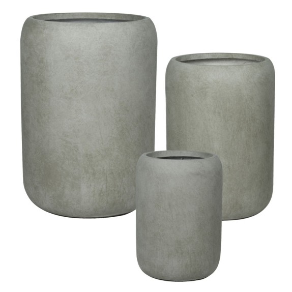 ΚΑΣΠΩ FIBERCLAY ΣΕΤ/3 ΓΚΡΙ-ΛΑΔΙ ΒΑΡΕΛΙ ΠΟΜΠΕ ΨΗΛΟ - S:Φ32x45, M:Φ42x59, L:Φ54x76cm 12/ΠΑΛ