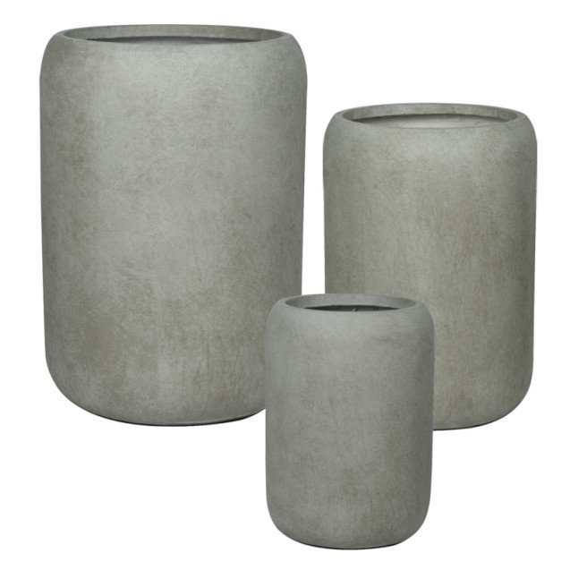 ΚΑΣΠΩ FIBERCLAY ΣΕΤ/3 ΓΚΡΙ-ΛΑΔΙ ΒΑΡΕΛΙ ΠΟΜΠΕ ΨΗΛΟ - S:Φ32x45, M:Φ42x59, L:Φ54x76cm 12/ΠΑΛ
