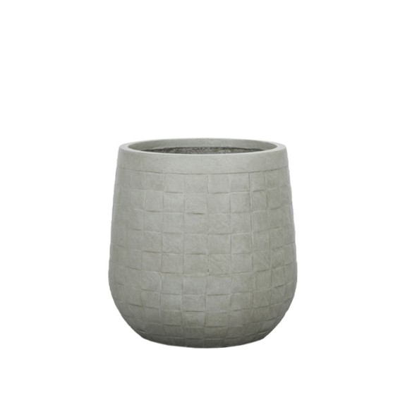 ΚΑΣΠΩ FIBERCLAY ΓΚΡΙ/ΛΑΔΙ ΣΤΡΟΓΓΥΛΟ ΜΟΤΙΒΟ ΠΛΕΓΜΑ LARGE - Φ44x44cm