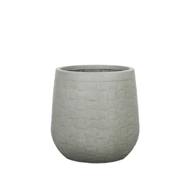 ΚΑΣΠΩ FIBERCLAY ΓΚΡΙ/ΛΑΔΙ ΣΤΡΟΓΓΥΛΟ ΜΟΤΙΒΟ ΠΛΕΓΜΑ LARGE - Φ44x44cm