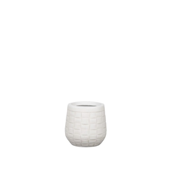 ΚΑΣΠΩ FIBERCLAY ΕΚΡΟΥ ΣΤΡΟΓΓΥΛΟ ΜΟΤΙΒΟ ΠΛΕΓΜΑ SMALL - Φ23x23cm