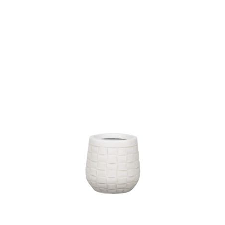 ΚΑΣΠΩ FIBERCLAY ΕΚΡΟΥ ΣΤΡΟΓΓΥΛΟ ΜΟΤΙΒΟ ΠΛΕΓΜΑ SMALL - Φ23x23cm