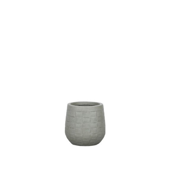 ΚΑΣΠΩ FIBERCLAY ΓΚΡΙ/ΛΑΔΙ ΣΤΡΟΓΓΥΛΟ ΜΟΤΙΒΟ ΠΛΕΓΜΑ SMALL - Φ23x23cm