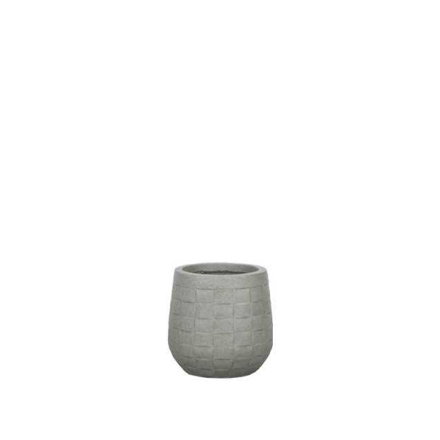 ΚΑΣΠΩ FIBERCLAY ΓΚΡΙ/ΛΑΔΙ ΣΤΡΟΓΓΥΛΟ ΜΟΤΙΒΟ ΠΛΕΓΜΑ SMALL - Φ23x23cm