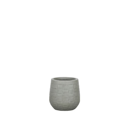 ΚΑΣΠΩ FIBERCLAY ΓΚΡΙ/ΛΑΔΙ ΣΤΡΟΓΓΥΛΟ ΜΟΤΙΒΟ ΠΛΕΓΜΑ SMALL - Φ23x23cm