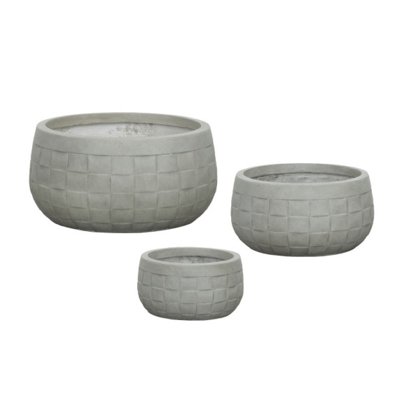 ΚΑΣΠΩ FIBERCLAY ΣΕΤ3 ΓΚΡΙ/ΛΑΔΙ ΣΤΡΟΓΓΥΛΟ ΜΟΤΙΒΟ ΠΛΕΓΜΑ ΚΟΝΤΟ - S:Φ24x13, M:Φ32x16.5, L:Φ42x21cm 60/ΠΑΛ