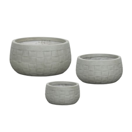 ΚΑΣΠΩ FIBERCLAY ΣΕΤ3 ΓΚΡΙ/ΛΑΔΙ ΣΤΡΟΓΓΥΛΟ ΜΟΤΙΒΟ ΠΛΕΓΜΑ ΚΟΝΤΟ - S:Φ24x13, M:Φ32x16.5, L:Φ42x21cm 60/ΠΑΛ