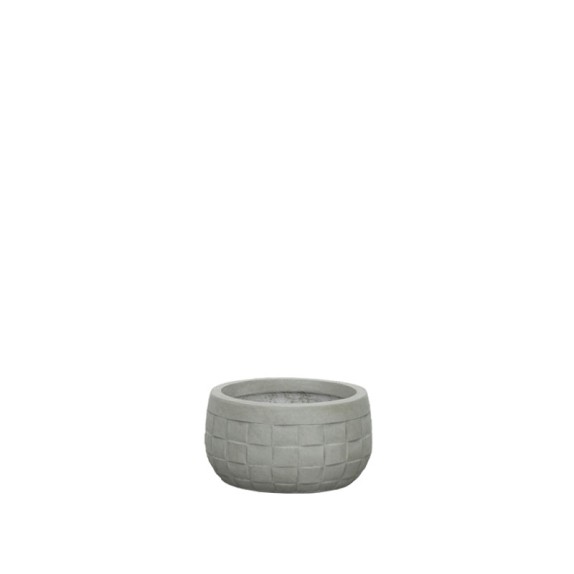 ΚΑΣΠΩ FIBERCLAY ΓΚΡΙ/ΛΑΔΙ ΣΤΡΟΓΓΥΛΟ ΜΟΤΙΒΟ ΠΛΕΓΜΑ ΚΟΝΤΟ SMALL - Φ24x13cm