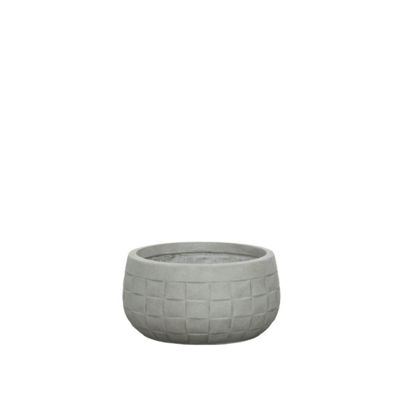 ΚΑΣΠΩ FIBERCLAY ΓΚΡΙ/ΛΑΔΙ ΣΤΡΟΓΓΥΛΟ ΜΟΤΙΒΟ ΠΛΕΓΜΑ ΚΟΝΤΟ MEDIUM - Φ32x16.5cm