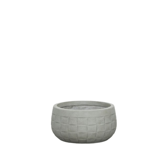 ΚΑΣΠΩ FIBERCLAY ΓΚΡΙ/ΛΑΔΙ ΣΤΡΟΓΓΥΛΟ ΜΟΤΙΒΟ ΠΛΕΓΜΑ ΚΟΝΤΟ MEDIUM - Φ32x16.5cm