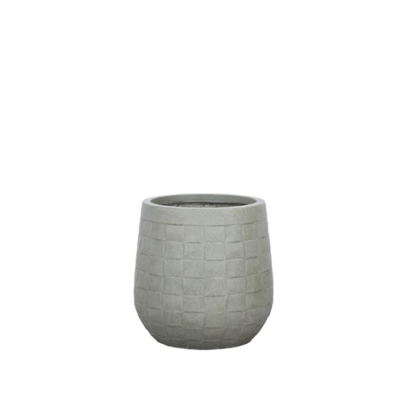 ΚΑΣΠΩ FIBERCLAY ΓΚΡΙ/ΛΑΔΙ ΣΤΡΟΓΓΥΛΟ ΜΟΤΙΒΟ ΠΛΕΓΜΑ MEDIUM - Φ33x33cm