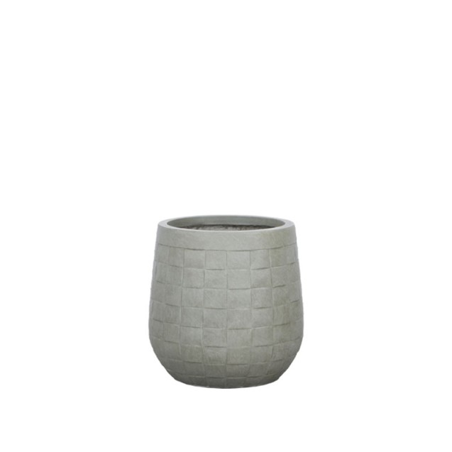 ΚΑΣΠΩ FIBERCLAY ΓΚΡΙ/ΛΑΔΙ ΣΤΡΟΓΓΥΛΟ ΜΟΤΙΒΟ ΠΛΕΓΜΑ MEDIUM - Φ33x33cm