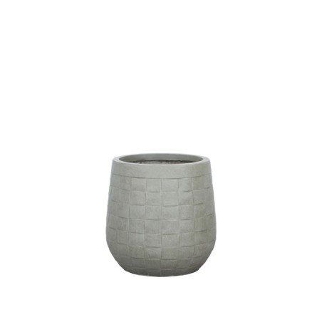 ΚΑΣΠΩ FIBERCLAY ΓΚΡΙ/ΛΑΔΙ ΣΤΡΟΓΓΥΛΟ ΜΟΤΙΒΟ ΠΛΕΓΜΑ MEDIUM - Φ33x33cm