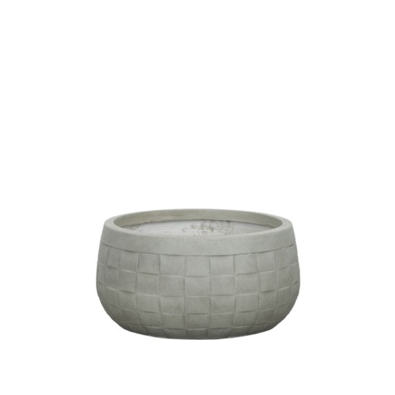 ΚΑΣΠΩ FIBERCLAY ΓΚΡΙ/ΛΑΔΙ ΣΤΡΟΓΓΥΛΟ ΜΟΤΙΒΟ ΠΛΕΓΜΑ ΚΟΝΤΟ LARGE - Φ42x21cm