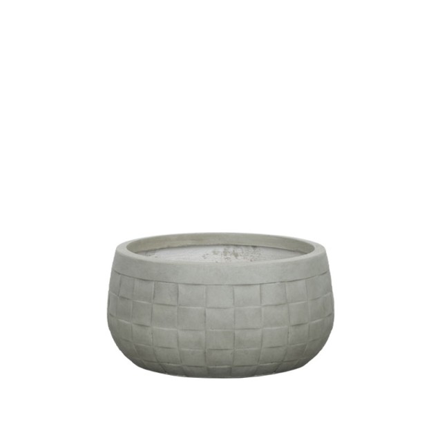 ΚΑΣΠΩ FIBERCLAY ΓΚΡΙ/ΛΑΔΙ ΣΤΡΟΓΓΥΛΟ ΜΟΤΙΒΟ ΠΛΕΓΜΑ ΚΟΝΤΟ LARGE - Φ42x21cm