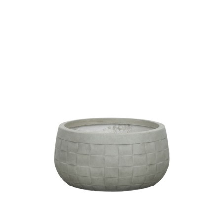 ΚΑΣΠΩ FIBERCLAY ΓΚΡΙ/ΛΑΔΙ ΣΤΡΟΓΓΥΛΟ ΜΟΤΙΒΟ ΠΛΕΓΜΑ ΚΟΝΤΟ LARGE - Φ42x21cm
