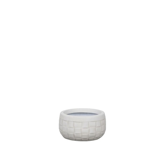 ΚΑΣΠΩ FIBERCLAY ΕΚΡΟΥ ΣΤΡΟΓΓΥΛΟ ΜΟΤΙΒΟ ΠΛΕΓΜΑ ΚΟΝΤΟ SMALL - Φ24x13cm