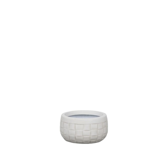 ΚΑΣΠΩ FIBERCLAY ΕΚΡΟΥ ΣΤΡΟΓΓΥΛΟ ΜΟΤΙΒΟ ΠΛΕΓΜΑ ΚΟΝΤΟ SMALL - Φ24x13cm