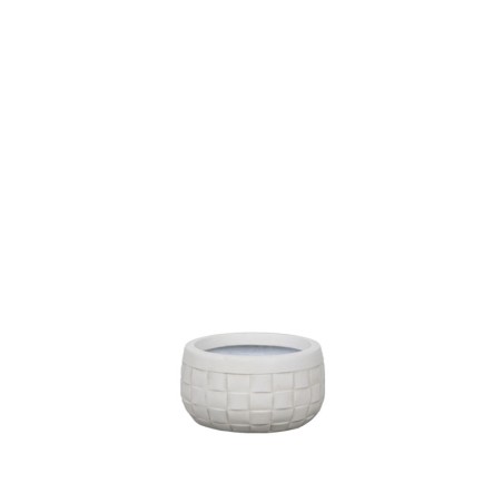 ΚΑΣΠΩ FIBERCLAY ΕΚΡΟΥ ΣΤΡΟΓΓΥΛΟ ΜΟΤΙΒΟ ΠΛΕΓΜΑ ΚΟΝΤΟ SMALL - Φ24x13cm