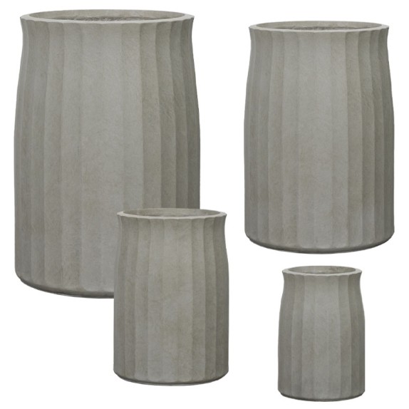 ΚΑΣΠΩ FIBERCLAY ΣΕΤ4 ΓΚΡΙ/ΛΑΔΙ ΣΤΡΟΓΓΥΛΟ ΚΑΘΕΤΕΣ ΠΤΥΧΕΣ - S:Φ25x36, M:Φ33x46, L:Φ43x62, XL:Φ53x76cm 12/ΠΑΛ