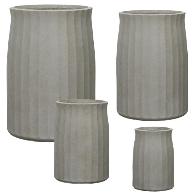 ΚΑΣΠΩ FIBERCLAY ΣΕΤ4 ΓΚΡΙ/ΛΑΔΙ ΣΤΡΟΓΓΥΛΟ ΚΑΘΕΤΕΣ ΠΤΥΧΕΣ - S:Φ25x36, M:Φ33x46, L:Φ43x62, XL:Φ53x76cm 12/ΠΑΛ