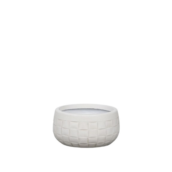 ΚΑΣΠΩ FIBERCLAY ΕΚΡΟΥ ΣΤΡΟΓΓΥΛΟ ΜΟΤΙΒΟ ΠΛΕΓΜΑ ΚΟΝΤΟ MEDIUM - Φ32x16.5cm