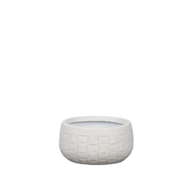 ΚΑΣΠΩ FIBERCLAY ΕΚΡΟΥ ΣΤΡΟΓΓΥΛΟ ΜΟΤΙΒΟ ΠΛΕΓΜΑ ΚΟΝΤΟ MEDIUM - Φ32x16.5cm