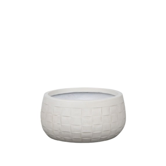 ΚΑΣΠΩ FIBERCLAY ΕΚΡΟΥ ΣΤΡΟΓΓΥΛΟ ΜΟΤΙΒΟ ΠΛΕΓΜΑ ΚΟΝΤΟ LARGE - Φ42x21cm