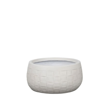 ΚΑΣΠΩ FIBERCLAY ΕΚΡΟΥ ΣΤΡΟΓΓΥΛΟ ΜΟΤΙΒΟ ΠΛΕΓΜΑ ΚΟΝΤΟ LARGE - Φ42x21cm