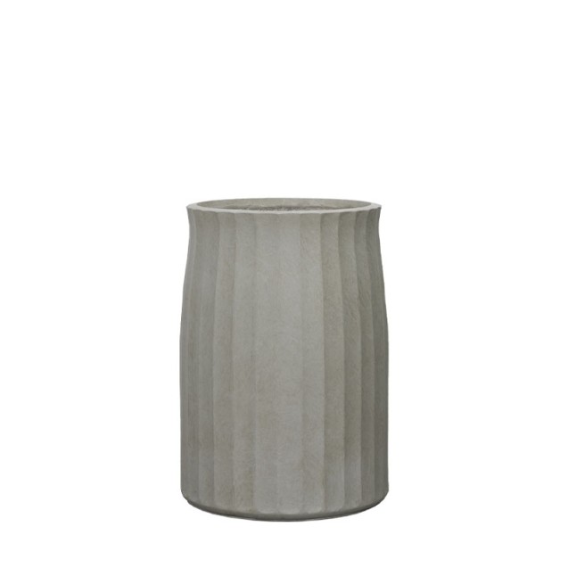 ΚΑΣΠΩ FIBERCLAY ΓΚΡΙ/ΛΑΔΙ ΣΤΡΟΓΓΥΛΟ ΚΑΘΕΤΕΣ ΠΤΥΧΕΣ LARGE - Φ43x62cm
