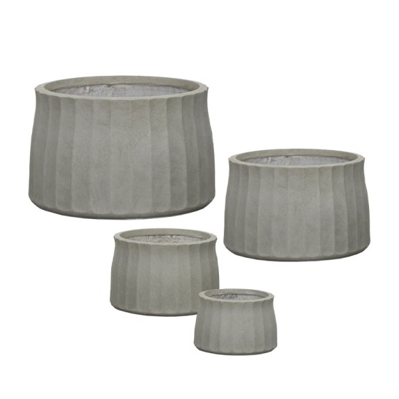 ΚΑΣΠΩ FIBERCLAY ΣΕΤ4 ΓΚΡΙ/ΛΑΔΙ ΣΤΡΟΓΓΥΛΟ ΚΑΘΕΤΕΣ ΠΤΥΧΕΣ KONTO - S:Φ25x17, M:Φ33x22, L:Φ43x28, XL:Φ53x35cm 24/ΠΑΛ