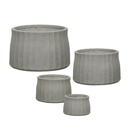 ΚΑΣΠΩ FIBERCLAY ΣΕΤ4 ΓΚΡΙ/ΛΑΔΙ ΣΤΡΟΓΓΥΛΟ ΚΑΘΕΤΕΣ ΠΤΥΧΕΣ KONTO - S:Φ25x17, M:Φ33x22, L:Φ43x28, XL:Φ53x35cm 24/ΠΑΛ