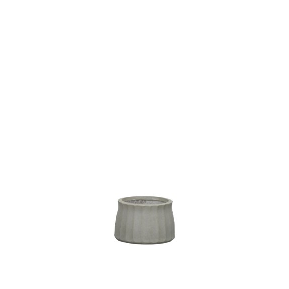 ΚΑΣΠΩ FIBERCLAY ΓΚΡΙ/ΛΑΔΙ ΣΤΡΟΓΓΥΛΟ ΚΑΘΕΤΕΣ ΠΤΥΧΕΣ KONTO SMALL - Φ25x17cm