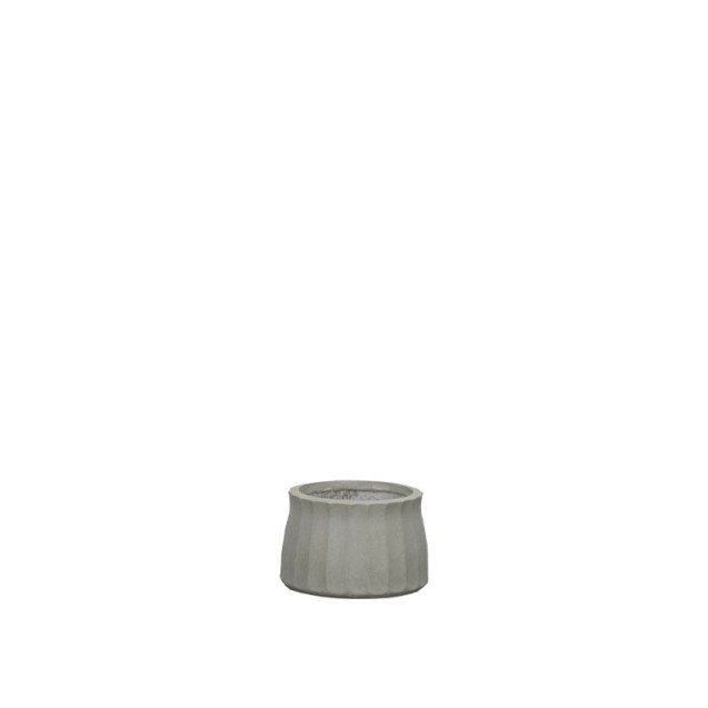 ΚΑΣΠΩ FIBERCLAY ΓΚΡΙ/ΛΑΔΙ ΣΤΡΟΓΓΥΛΟ ΚΑΘΕΤΕΣ ΠΤΥΧΕΣ KONTO SMALL - Φ25x17cm
