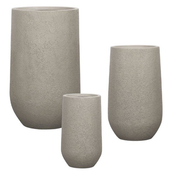 ΚΑΣΠΩ FIBERCLAY ΣΕΤ3 ΜΠΕΖ ΠΕΤΡΑ ΣΤΡΟΓΓΥΛΟ ΒΑΡΕΛΙ - S:Φ26x45, M:Φ35x60, L:Φ46x76cm 12/ΠΑΛ