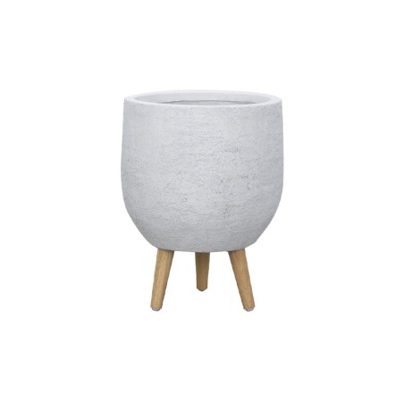ΚΑΣΠΩ FIBERCLAY ΛΕΥΚΗ ΠΕΤΡΑ ΜΠΩΛ ΜΕ ΞΥΛΙΝΑ ΠΟΔΑΡΑΚΙΑ - Φ41x54cm
