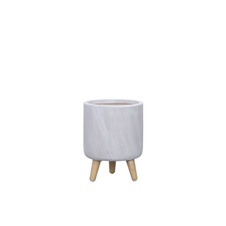 ΚΑΣΠΩ FIBERCLAY ΛΕΥΚΟ ΜΕ ΠΟΔΑΡΑΚΙΑ ΞΥΛΙΝΑ ΜΠΩΛ ΛΟΞΕΣ ΓΡΑΜΜΩΣΕΙΣ - Φ30x39cm