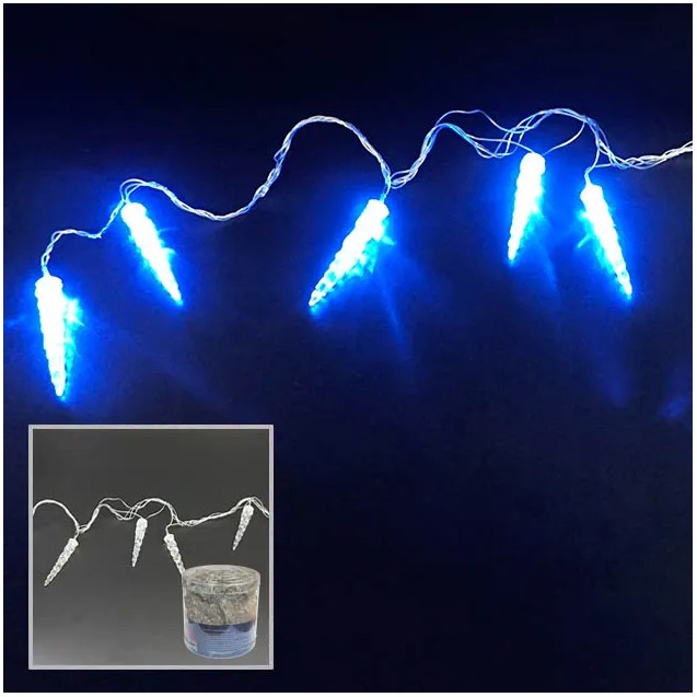 40 ΛΑΜΠΑΚΙΑ LED ΒΡΟΧΗ ΜΠΛΕ ΣΤΑΛΑΚΤΙΤΗΣ 5.8+3m