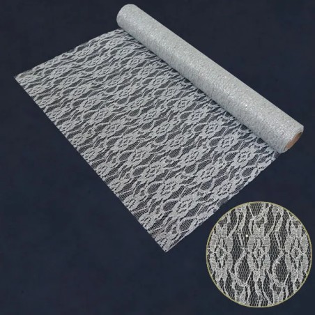 ΧΡΙΣΤΟΥΓ. ΥΦΑΣΜΑ ΑΣΗΜΙ GLITTER ΡΟΛΟ 48cm.x5yd 60/ΚΙΒ