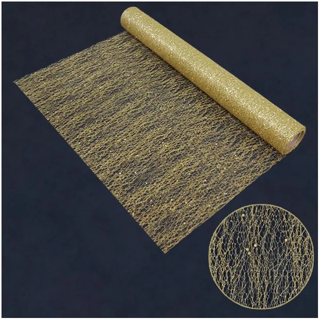 ΧΡΙΣΤΟΥΓ. ΥΦΑΣΜΑ ΧΡΥΣΟ GLITTER ΡΟΛΟ 48cm.x5yd 60/ΚΙΒ