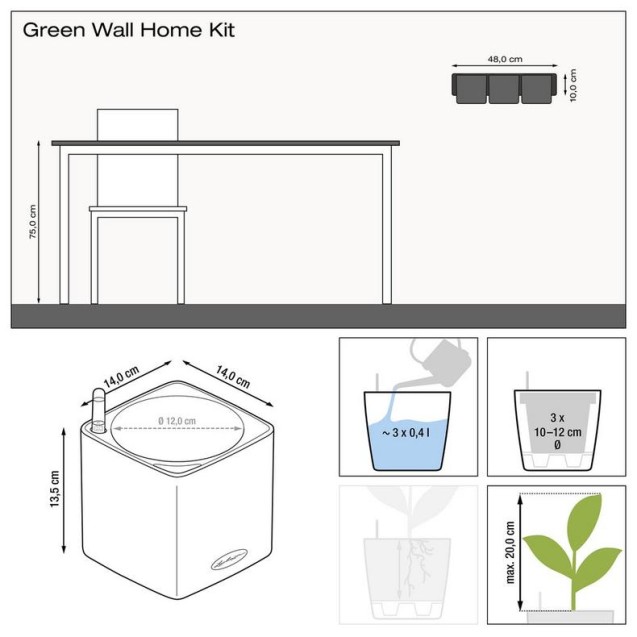 LECHUZA GREEN WALL HOME KIT | Κάθετος Κήπος Αυτοποτισμού