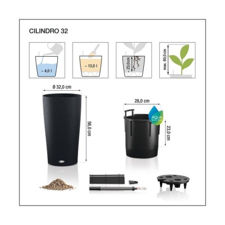 LECHUZA CILINDRO Color 32 | Ψηλή Γλάστρα Αυτοποτισμού