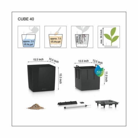 LECHUZA CUBE Color 40 | Μεγάλη Γλάστρα Αυτοποτισμού