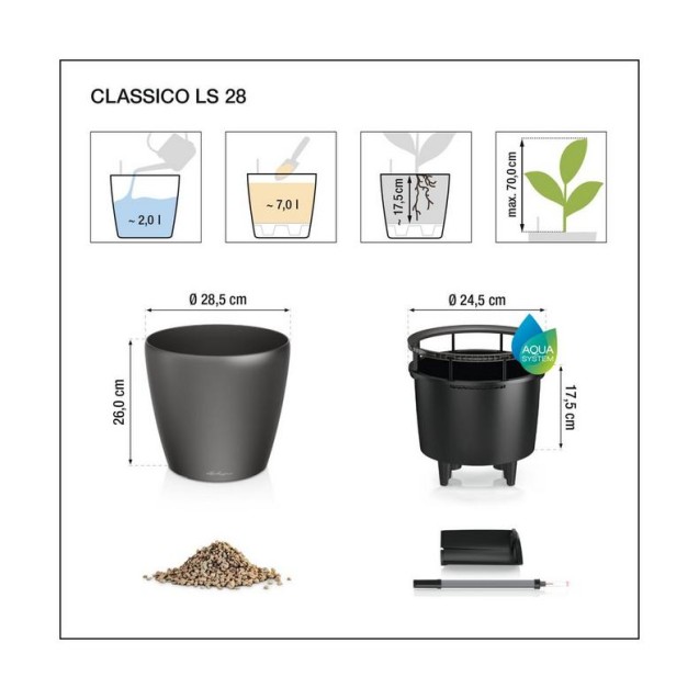 LECHUZA CLASSICO Color LS 28 | Γλάστρα Αυτοποτισμού