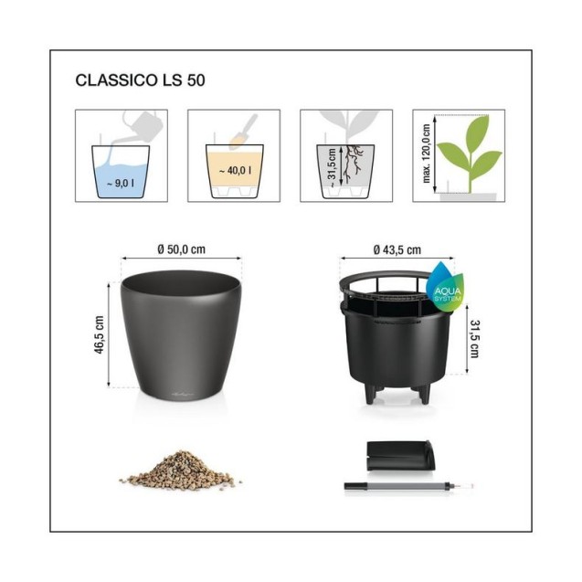 LECHUZA CLASSICO Color LS 50 | Μεγάλη Γλάστρα Αυτοποτισμού