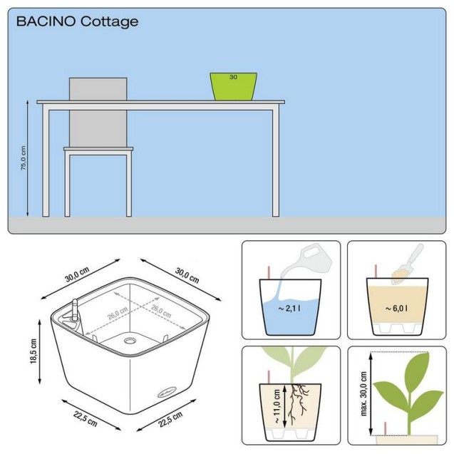 LECHUZA BACINO Cottage | Γλάστρα Αυτοποτισμού