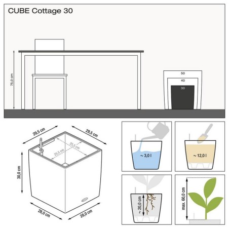 LECHUZA CUBE Cottage 30 | Γλάστρα Αυτοποτισμού