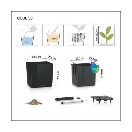 LECHUZA CUBE Premium 30 | Γλάστρα Αυτοποτισμού