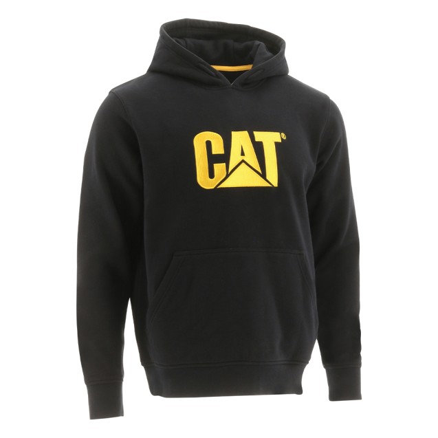 CAT Μπλούζα φούτερ με κουκούλα trademark μαύρη L W10646-016